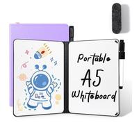 AGM Mini tableau blanc A5 double face portable effaçable à sec avec stylo, pour étude, réunion, gribouillage, violet