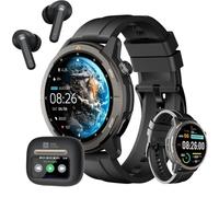 AGM Montre Connectée Homme Militaire, Écran AMOLED 1,43'', Appels Bluetooth, GPS, IP68 Étanche, 100+ Modes Sport, Cardio/Sommeil, Smartwatch Robuste pour Android iOS