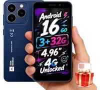 AGM Note N2 Mini Téléphone, Android 16, Écran HD 4,96", IP54, Whatsapp | Téléphone Mini Déverrouillé Android, Google Familly Link, 3Go+32Go, Double SIM, Batterie 3000mAh, 400Nit, 190g, Bleu