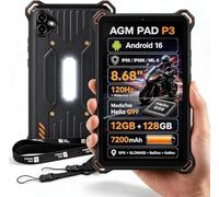 AGM Pad P3 Tablette Incassable 8.68 Pouces, Android 16 Mini Tablette | Compatible eSIM｜MTK G99｜(6+6) Go+128Go +1To｜120 Hz｜7200 mAh｜50 MP+8 MP｜Double SIM｜IP68 / IP69K｜GPS｜NFC｜OTG