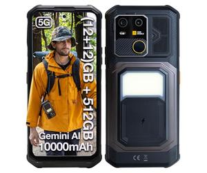 AGM Smartphone Robuste G3 5G, Téléphone de Chantier 24 Go + 512 Go [TF 1 to], Ecran 6,72" 120 Hz, Etanche IP68/IP69K, Haut-Parleur Puissant 5 W, Lampes de Camping, Batterie 10000 mAh
