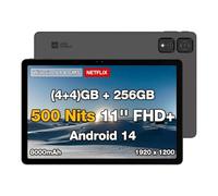 AGM Tablette Tactile 11" Android 14, Écran FHD+ 500 Nits (1920x1200), 8Go RAM (4+4) + 256Go ROM, Helio G85, Widevine L1, 8000mAh, 4G LTE Dual SIM & WiFi 5G, GPS