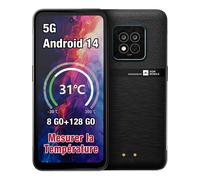 AGM X6 5G Téléphone Portable Incassable, 8Go+128Go Noir