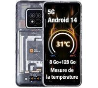 AGM X6 Smartphone Robuste 5G D'extérieur avec Capteur de Température,8+128 Go,6,78"",5000 mAh,Double SIM,Smartphone Indestructible