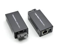Agmoctz 1 Paire de Convertisseur de Média en Fibre Optique Mini Gigabit 100/1000 Mbps Transceiver Optique SC vers RJ45 Commutateur Ethernet 20 Km Prise EU
