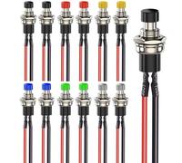Agmoctz 12pcs 7 mm 3V-6V-2V-24V-230V Mini Bouton-Poussoir Momentané SPST OUVERT OUVERT OUT/OFF 2 PIN ROND pour MODÈLE RAIN HOBBY
