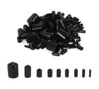 Agmoctz 160pcs Embouts en Caoutchouc de Taille Assortie Capuchons de Protection de Filetage de Vis Flexibles Capuchons de Couverture de Vis de Boulon Rond en Vinyle en 9 Tailles