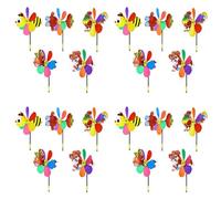 Agmoctz 20 Pièces Séries Moulins à Vent Coloré Vent Spinner 3D Animal Moulinet Ornement de Jardin pour Cour Extérieure Pelouse Patio Décor et Fête