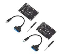 Agmoctz 2X Adaptateur M.2 NGFF Ou MSATA vers 3.0 USB 3.0 à 2.5 Disque Dur Convertisseur Carte de Lecteur avec Câble