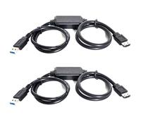 Agmoctz 2X Alimentation par Adaptateur Secteur ESATA DC 5V vers USB 3.0 Câble Convertisseur d'alimentation USB3.0 vers HDD/SSD/Odd ESATA 1M