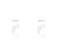 Agmoctz 2X Carillon à Vent en Coquillage Naturel, Attrape-Rêves, Décoration D'Extérieur, de Jardin, de Chambre à Coucher, de Salon, Pendentif à Suspendre, Blanc