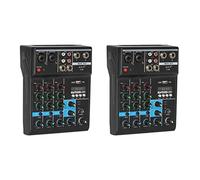 Agmoctz 2X Console DJ de Mixage Audio MéLangeur Bluetooth à 4 Canaux avec Effet de RéVerbération