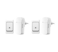 Agmoctz 2X Kit de Carillon de Porte Sans ExtéRieur 300M TéLéCommande Accueil Welcome Ring Doorbell EU Plug