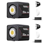 Agmoctz 2X Lampe Vidéo Portative à LED 60 W Bicolore 2800 K-6500 K COB Haute Puissance pour Diffusion en Direct, Prise UE