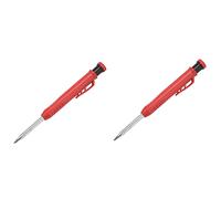 Agmoctz 2X Marqueur de Trou Profond Marqueur de Crayon Mécanique de Qualité Supérieure avec Affûteur Intégré-pour Bois, Métal, Pierre I Marqueur de Trou de Forage