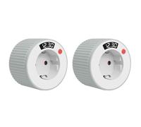 Agmoctz 2X Prise de Courant avec Minuterie, Minuterie Numérique à Interrupteur, Compte à Rebours Rotatif de 15 Minutes à 24 Heures avec LED, Prise Numérique UE