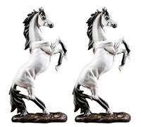 Agmoctz 2X Statue de Cheval Au Galop pour la Décoration Intérieure Moderne Cheval Figurine Sculpture Bureau Décoration Artisanat