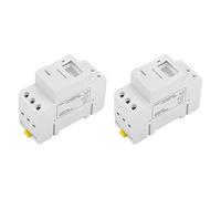 Agmoctz 2X THC15A Minuterie Numérique Interrupteur de Commande de Temps électronique Programmable Interrupteur de Temporisation Rail DIN AC220-240V