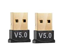 Agmoctz 2X USB Bluetooth 5.0 Adaptateur sans Dongle Récepteur Stéréo ÉMetteur Audio pour PC Ordinateur Portable ÉCouteurs TV ÉMetteur