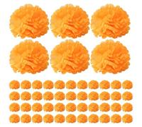 Agmoctz 3.9 Pouces Fleurs de Souci Artificielle Jour de Morte 50 PièCes Fausse TêTe de Fleurs de Souci pour la Fabrication de Guirlandes de Souci