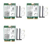 Agmoctz 3X Carte WiFi 9560NGW + 2XAntenne 1730Mbps AC sans 9560 2.4G+5G BT 5.0 802.11Ac M.2 CNVI 9560NGW Adaptateur sans