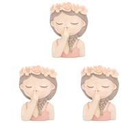 Agmoctz 3X Kit de Pots de Petites Plantes Succulentes Féeriques avec Trou de Drainage, Pot de Cactus D'Intérieur de 4 Pouces, Vases de Fleurs Mignons Uniques, Décors B