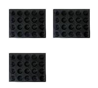 Agmoctz 3X Moule en Silicone à 20 Trous Gâteau T Mini Modèle de Pizza Moule à Hamburger à Pain Outil de Plateau de Cuisson Antiadhésif