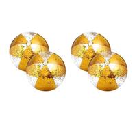 Agmoctz 4 Pièces Ballons de Plage Gonflables de 16 Pouces Balles de Piscine avec Confettis Dorés pour Piscine pour Adultes Fête d'anniversaire D'Été Or