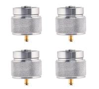 Agmoctz 4X Adaptateur de Réchaud de Camping 1LB Entrée de Réservoir de Propane et Une Vanne Lindal EN417 Sortie Bouteille Extérieure LPG Canister Convertir
