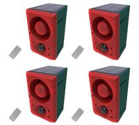 Agmoctz 4X Alarme de Capteur de Mouvement Solaire Extérieur avec Télécommande, 130Db Alarme Sonore Sirène Alarme Sonore Système D'Alarme de Sécurité
