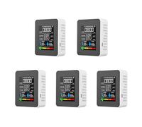 Agmoctz 5X Moniteur de Qualité de L'Air 5 en 1 TVOC HCHO TempéRature Humidité CO2 MèTre, DéTecteur de CO2 Rechargeable USB Blanc