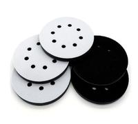 Agmoctz 5X Tampons D'Interface 5 Pouces 8 Trous Crochet et Boucle Tampon D'Interface de Ponçage en Mousse Éponge pour le Polissage de la Ponceuse Orbitale