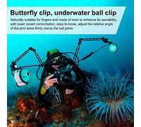Agmoctz Appareil De Scaphandre en Alliage D'aluminium Lampe De PlongÉE Bras De Rotule Double Balle De Torche Et 1 Pince Pince De À Papillon pour CamÉRa De Photographie sous l'eau