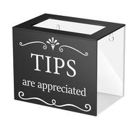 Agmoctz Bocal à Pourboires en Acrylique pour Dons de Pourboires, Seau de Rangement de 15,2 X 10,2 X 12,7 cm, Boîte à Suggestions, Boîte à Billets pour Tombola