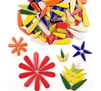 Agmoctz Carreaux en Mosaïque en Céramique de Forme Irrégulière Colorée - Forme de Goutte, Paquet de 100g pour DIY Fait Main pour des Projets D'Artisanat.