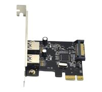 Agmoctz Carte D'Extension PCIE PCI-E vers 2 Ports USB3.0 5 Gbit/S Carte de Conversion Riser pour Win7/8/9/10/Linux