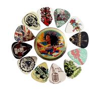 Agmoctz Colorful ABS Guitar Picks 12 Pack avec Boîte en Métal pour Guitares Électriques et Basse, 0,71 mm - Ensemble Cadeau Du Musicien