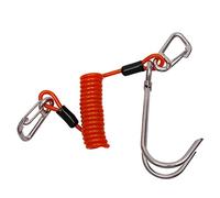 Agmoctz Hameçon de Récif en Acier Inoxydable Spirale Ressort Cordon Crochet Accessoire de Sécurité de Plongée Orange