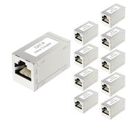 Agmoctz Lot de 10 Coupleurs RJ45 Cat6 Blindés, Rallonge de Câble Ethernet pour Réseau Haut Débit