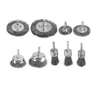 Agmoctz Lot de 9 Brosses à Stylos à Coupe GrossièRe en Serti pour Perceuse, Brosse en D'Acier au avec Tige Hexagonale pour Enlever la Peinture