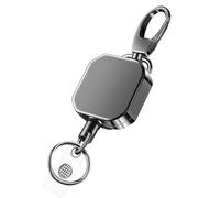 Agmoctz Paquet de 2 Porte-Badges Rétractables en Métal Robuste Mousqueton Porte-Clés Ceinture Badge Bobines Clip Porte-Clés Porte-Carte D'Identité