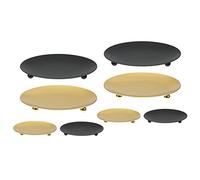 Agmoctz Paquet de 8 Bougeoirs en Plaque de Fer, Bougeoirs Piliers, pour Bougies LED et Cire, Cônes D'Encens, Spa, Mariages (Or + Noir)