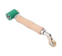 Agmoctz Rouleau de Couture de Papier Peint de 40 mm en Acier, Poignée en Bois Rouleau de Couture en Silicone Roue en Laiton à Double Usage pour le Soudage Du PVC B Facile à Transporter