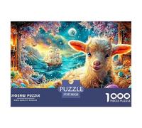 Agneau avec Oeufs de Pâques dans Un Espace Confortable, Lit Puzzle De 1000 Pièces Monceaux de rêve Jouet Éducatif pour Enfants De 12 Ans Et Plus Et Adultes 38x26cm/1000pcs