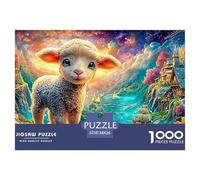 Agneau dans Un Paysage Vibrant, Conte de fées Puzzle De 1000 Pièces Monceaux de rêve Cadeau Parfait pour Garçons, Filles, Hommes Et Femmes 38x26cm/1000pcs