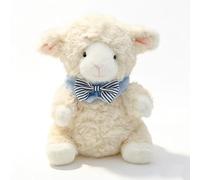 Agneau en Peluche Doux et Moelleux, Jouet d'élevage Assis, poupée de Mouton Mignonne câline pour Enfants Tout-Petits, Cadeau Noël ou d'anniversaire, décoration Adorable garçons Filles White