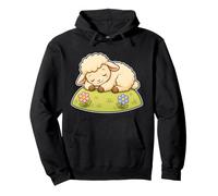 Agneau Fleurs Prairie Repos Sweat à Capuche