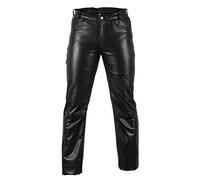 Agneau pantalon en cuir en cuir des jeans pantalon de motard motard en cuir jeans style occidental (42)