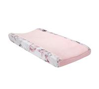 Agneaux & Ivy Signature Botanical Housse de matelas à langer Motif Minky Motif floral Rose/gris