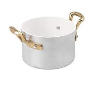 Agnelli Collection 1932 casseruolino Haute à Servir en Aluminium avec 2 poignées en Laiton, diamètre : 100 mm Cod. alsa104 W10